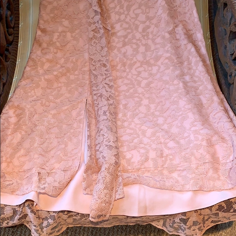 REISS ASYMMETRICAL LACE MIDI DRESS IN BLUSH SIZE 6 - Picture 12 of 16